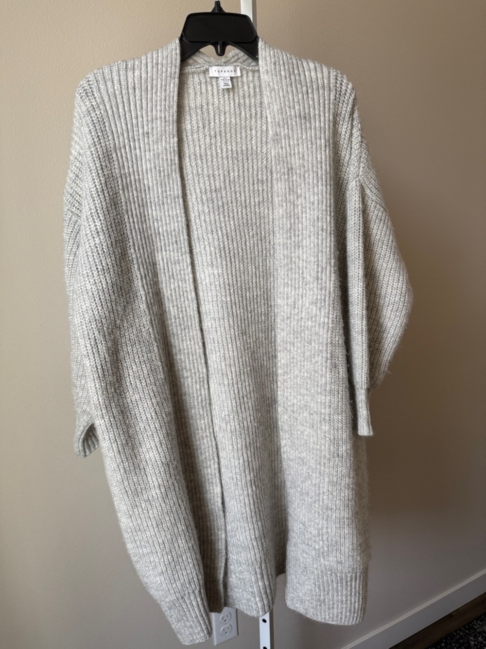 Topshop Ribbed Open Front Cardigan